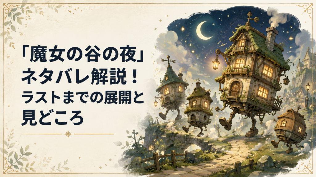 夜の魔女の谷で建物たちが一斉に動き出す幻想的な光景